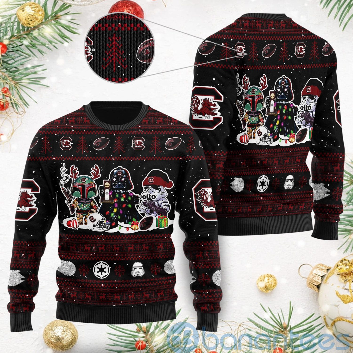 South Carolina Gamecocks Star Wars Ugly Christmas 3D Sweater