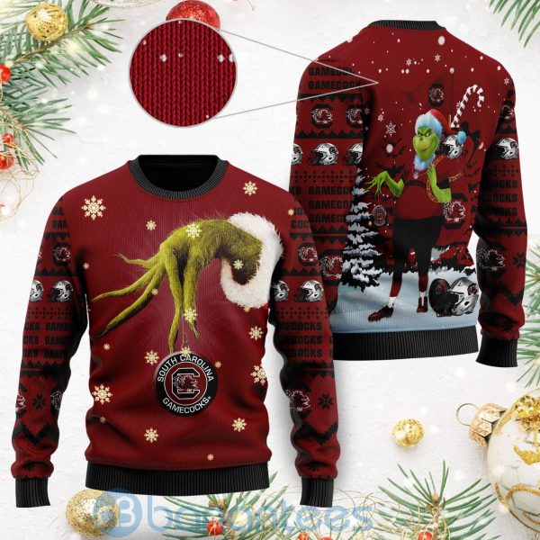 South Carolina Gamecocks Team Grinch Ugly Christmas 3D Sweater Product Photo