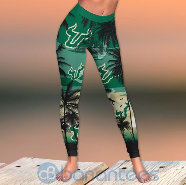 South Florida Bulls Sunset Leggings And Criss Cross Tank Top For Women Product Photo
