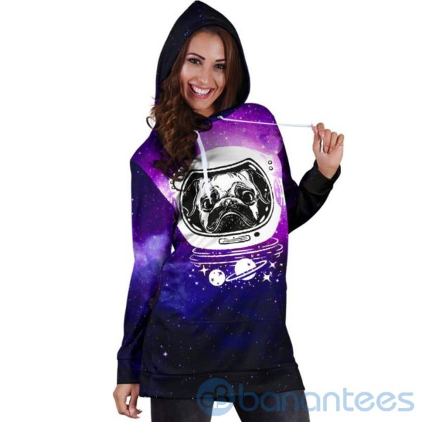 Space Pug Hoodie Dress For Women Product Photo