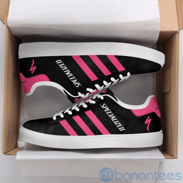 Specialized Bicycle Pink Striped Black Low Top Skate Shoes Product Photo