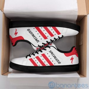 Specialized Bicycle Red Striped White Low Top Skate Shoes Product Photo