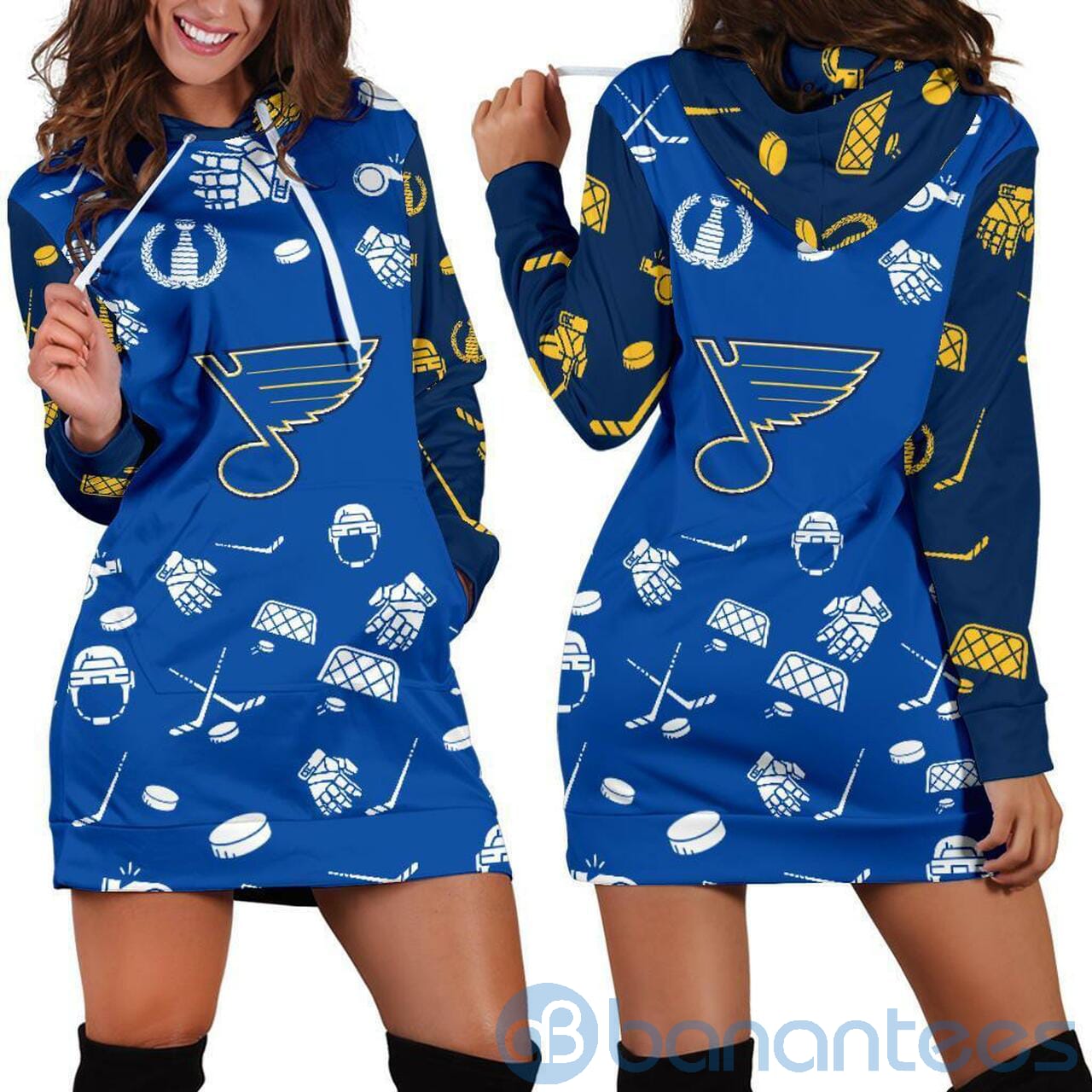 St Louis Blues Hoodie Dress For Women - Banantees
