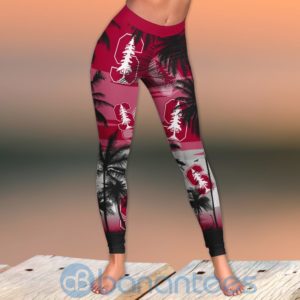 Stanford Cardinal Sunset Leggings And Criss Cross Tank Top For Women Product Photo