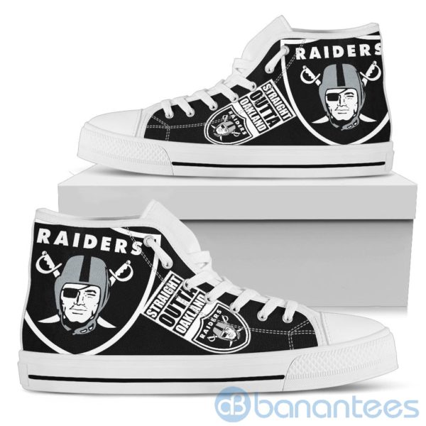 Straight Outta Fans Oakland Raiders High Top Shoes Product Photo