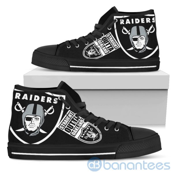 Straight Outta Fans Oakland Raiders High Top Shoes Product Photo