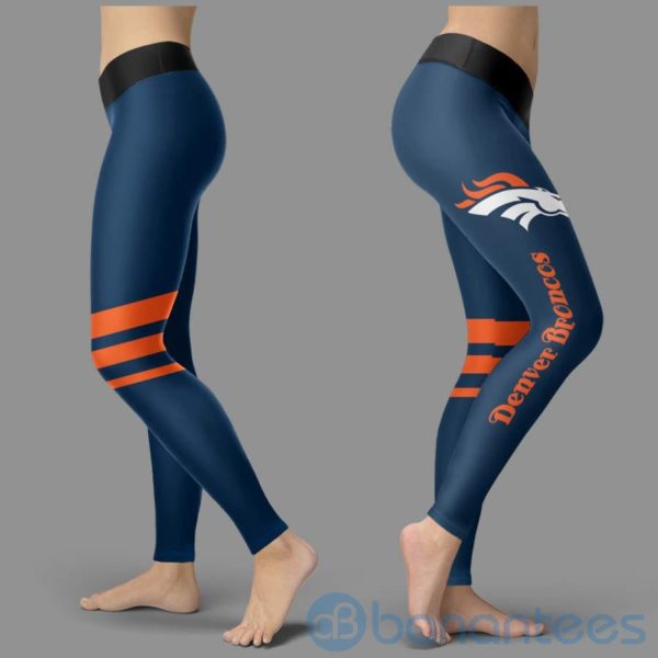Striped Styple Denver Broncos Leggings For Women Product Photo
