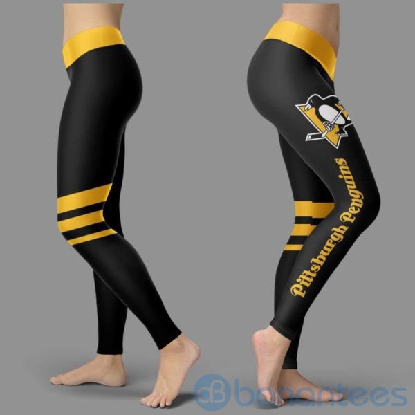 Striped Styple Pittsburgh Penguins Leggings For Women Product Photo