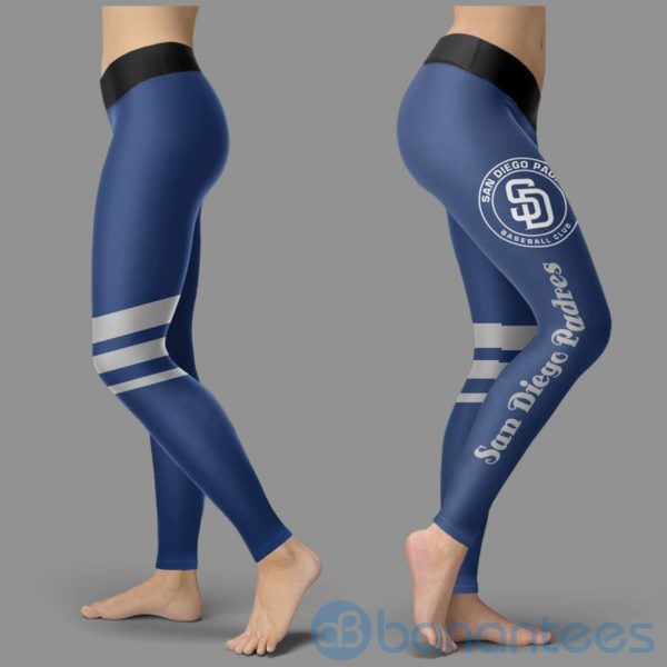 Striped Styple San Diego Padres Leggings For Women Product Photo