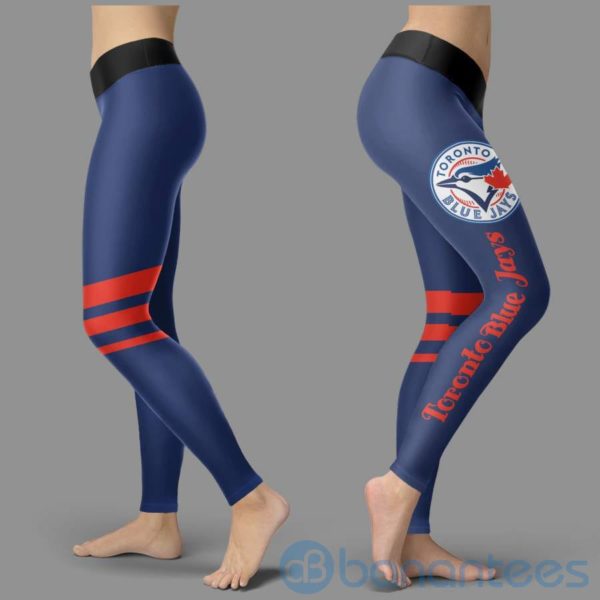 Striped Styple Toronto Blue Jays Leggings For Women Product Photo