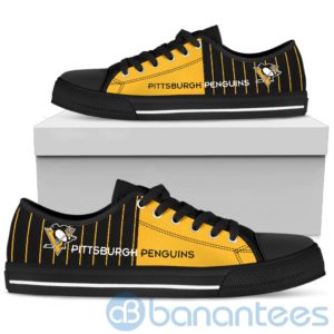 Stripes style For Fans Pittsburgh Penguins Fans Low Top Shoes Product Photo