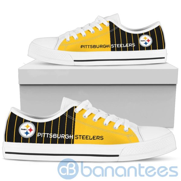 Stripes style For Fans Pittsburgh Steelers Fans Low Top Shoes Product Photo