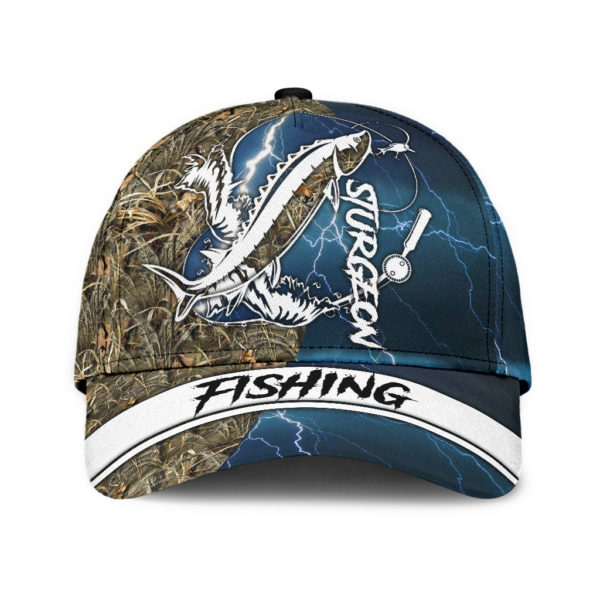 Sturgeon Fishing Hat Hook All Over Print 3D Cap Product Photo
