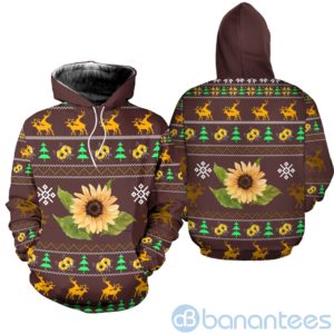 Sunflower Ugly Christmas All Over Printed 3D Shirt Product Photo