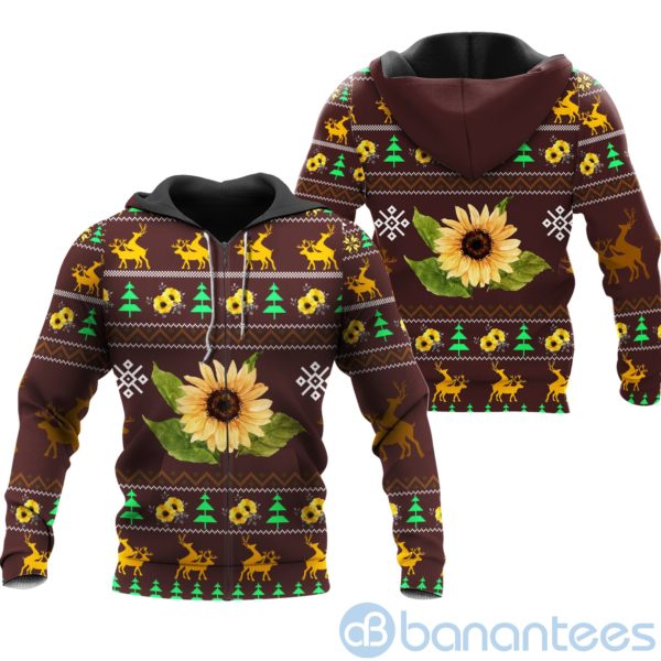 Sunflower Ugly Christmas All Over Printed 3D Shirt Product Photo