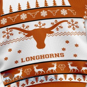 Texas Longhorns Custom Name Personalized Ugly Christmas 3D Sweater Product Photo