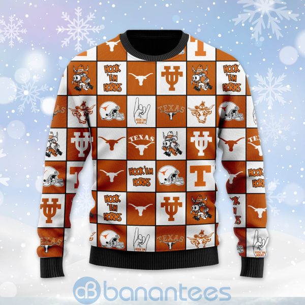 Texas Longhorns Football Team Logo Ugly Christmas 3D Sweater Product Photo