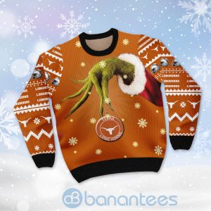 Texas Longhorns Team Grinch Ugly Christmas 3D Sweater Product Photo