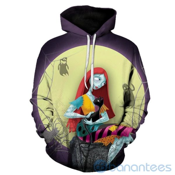 The Nightmare Before Christmas Cat And Sally Skellington All Over Printed 3D Hoodie Product Photo