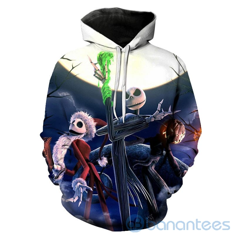 The Nightmare Before Christmas Jack And Sally Skellington All Over Printed 3D Hoodie