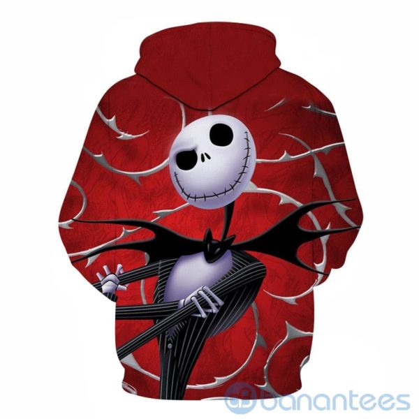 The Nightmare Before Christmas Jack And Sally Skellington Red All Over Printed 3D Hoodie Product Photo