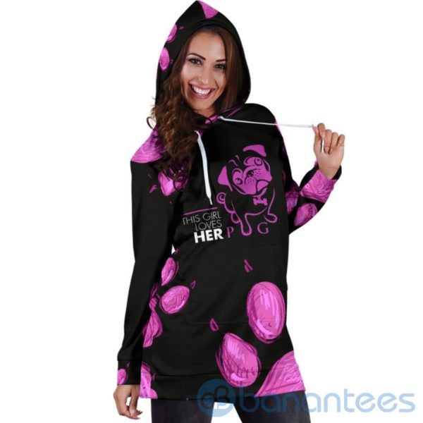 This Girl Loves Her Pug Hoodie Dress For Women Product Photo