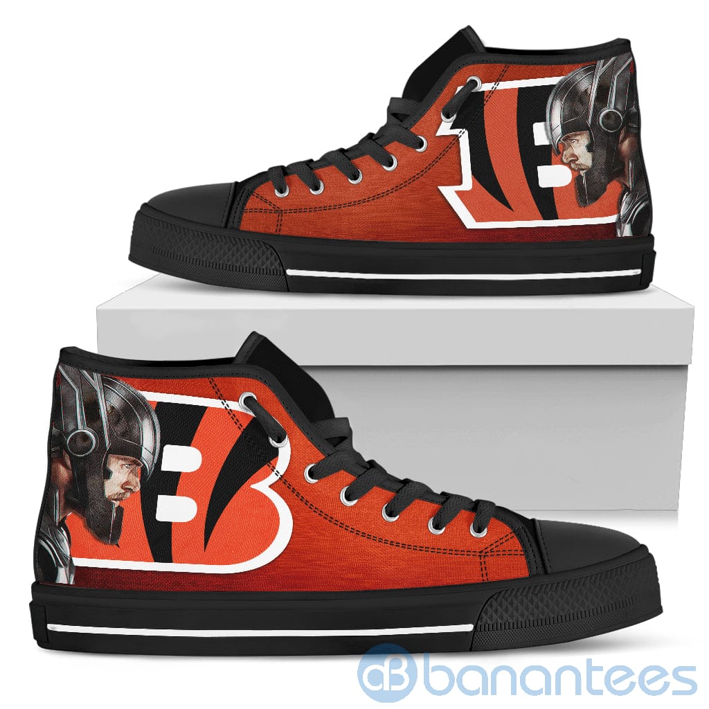 Thor Head With Logo Of Cincinnati Bengals High Top Shoes