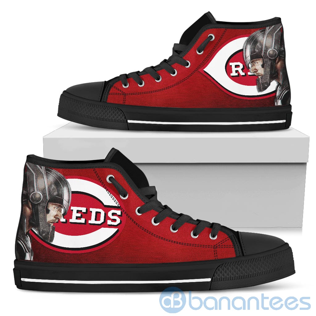 Thor Head With Logo Of Cincinnati Reds High Top Shoes