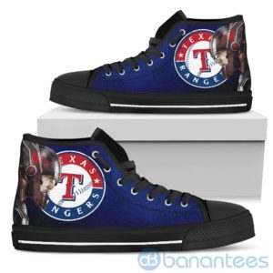 Thor Head With Logo Of Texas Rangers High Top Shoes Product Photo