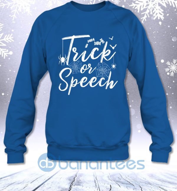 Tricks Or Speech Languages Teacher Halloween Funny Sweatshirt Product Photo