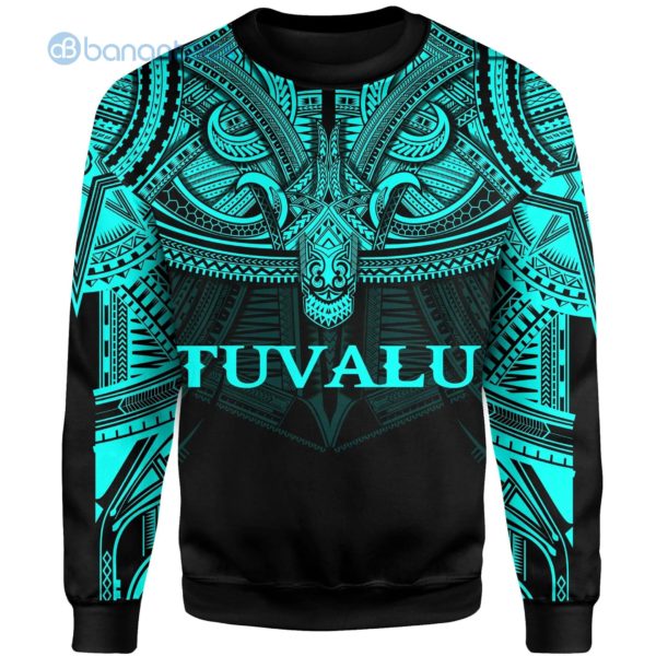 Tuvalu Polynesian Blue And Black All Over Printed 3D Sweatshirt Product Photo
