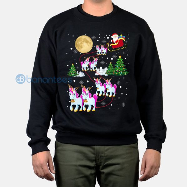 Unicorn Santa Claus Graphic Sweatshirt For Men And Women Product Photo