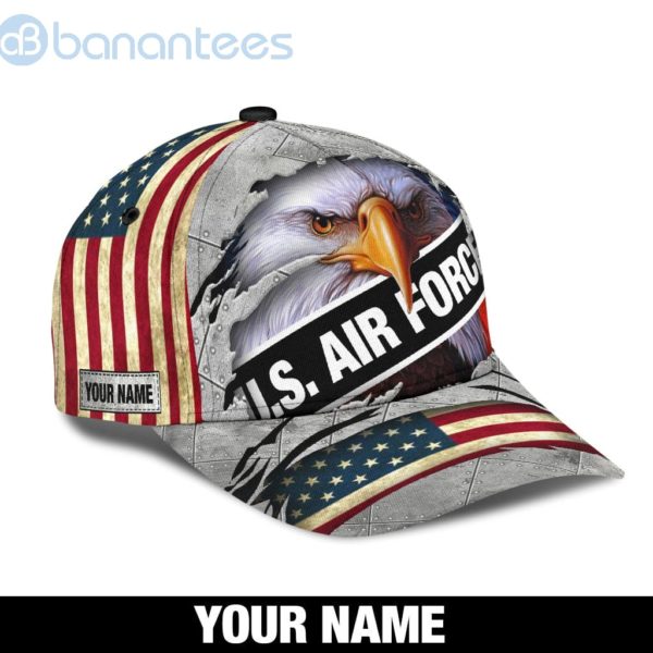 Us Air Force Eagle Scratched Vintage Veteran Custom Name Printed 3D Cap Cap Product Photo