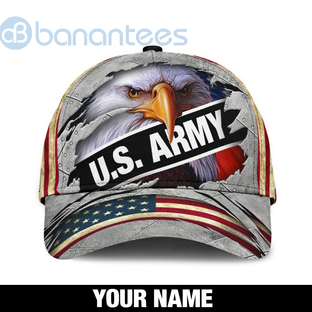 Us Army Hat Custom Name Eagle Scratched Vintage Veteran Cap