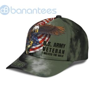 Us Army Veteran American Flag Eagle Personalized Name All Over Printed 3D Cap Product Photo