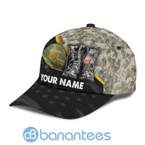 Us Army Veteran Personalized Name Black All Over Printed 3D Cap Product Photo