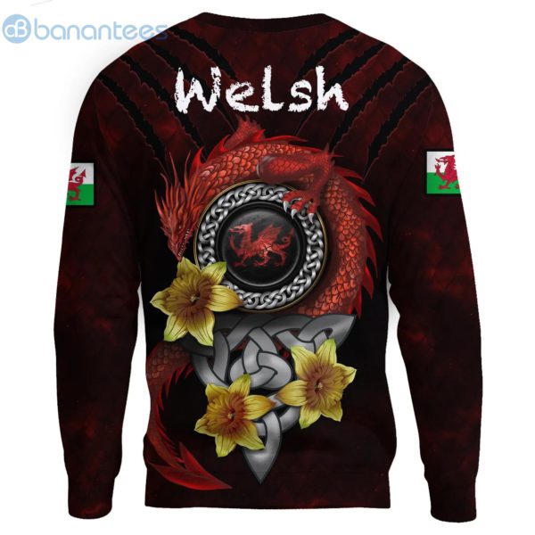 Wales Dragon Daffodil Black All Over Printed 3D Sweatshirt Product Photo