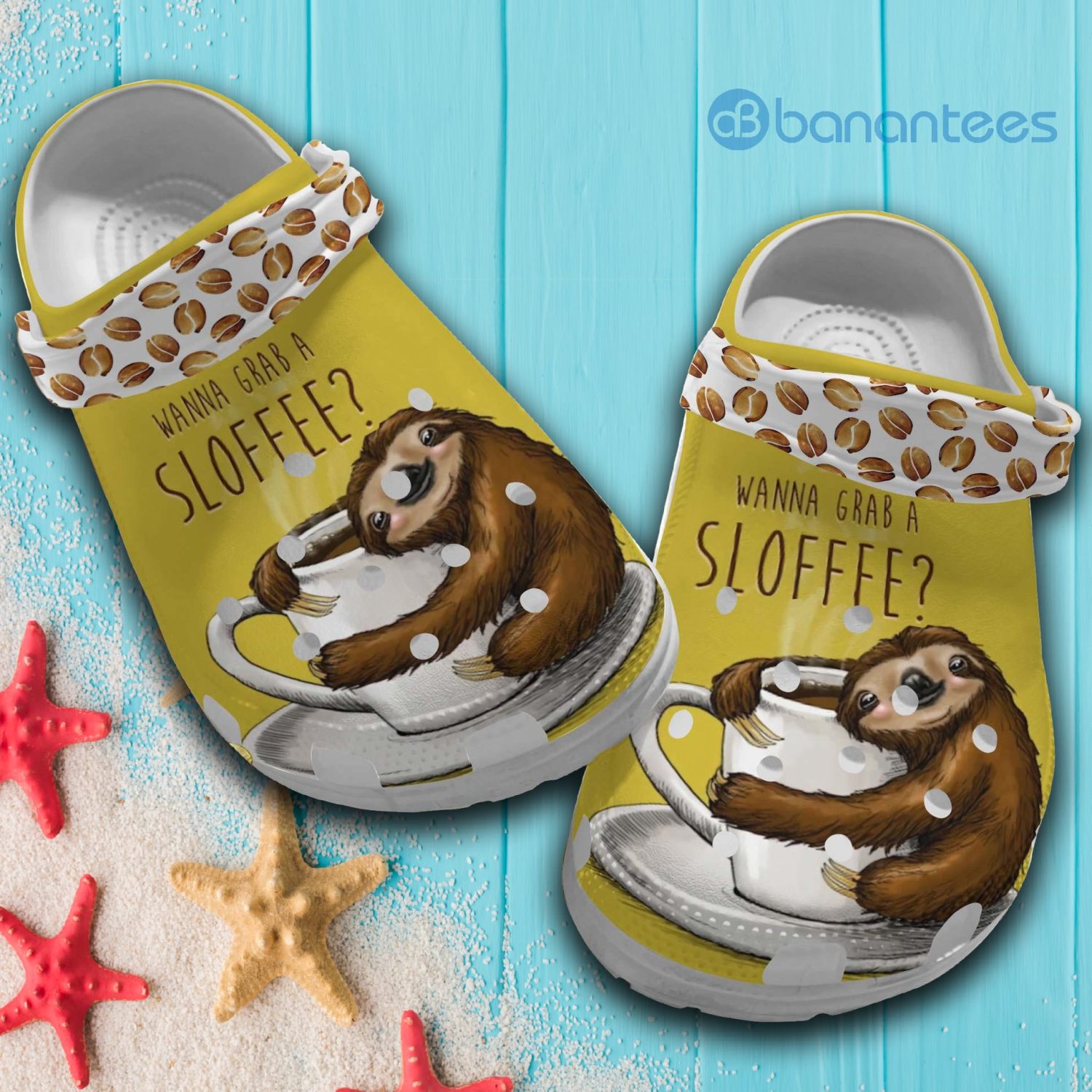 Wanna Grab A Sloffee Cute Sloth Clog Shoes For Men And Women