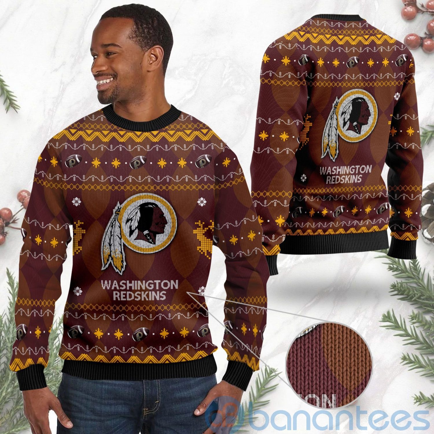 Washington Redskins American Football Black Ugly Christmas 3D Sweater
