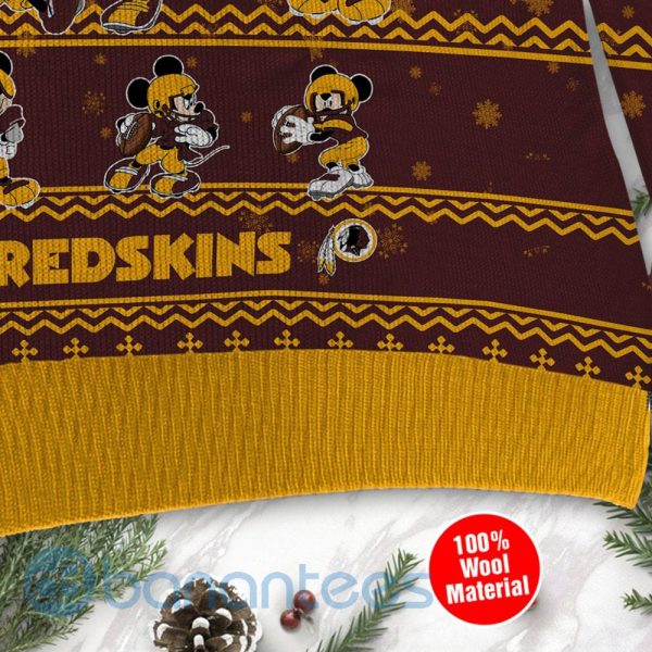 Washington Redskins Mickey Mouse Ugly Christmas 3D Sweater Product Photo