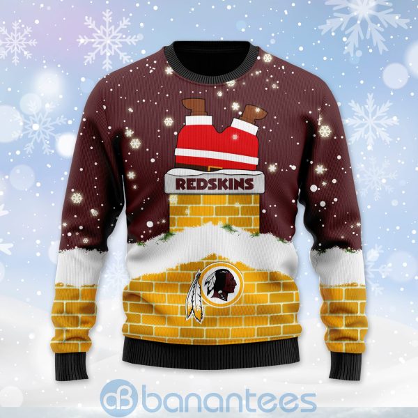 Washington Redskins Santa Claus Custom Name Personalized 3D Ugly Christmas 3D Sweater Product Photo