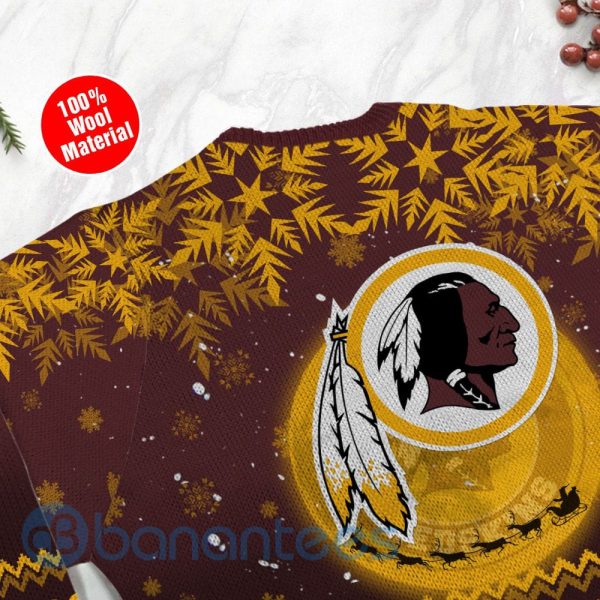 Washington Redskins Santa Claus In The Moon Ugly Christmas 3D Sweater Product Photo