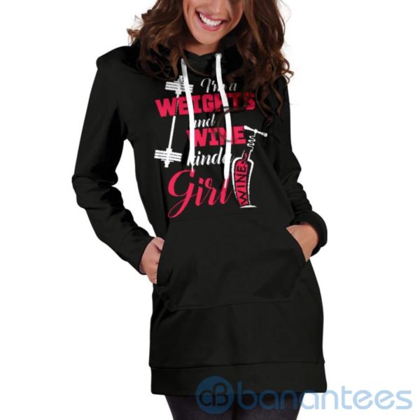 Weights and Wine Kinda Girl Hoodie Dress For Women Product Photo