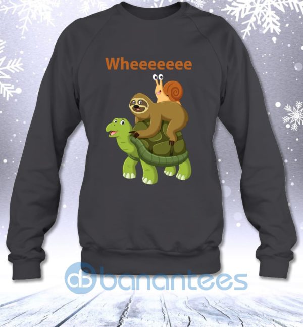 Wheeee Snail Sloth Riding Turtle Funny Slow Running Team Funny Runner Sweatshirt Product Photo