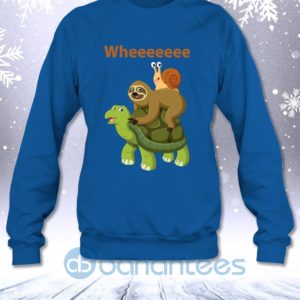 Wheeee Snail Sloth Riding Turtle Funny Slow Running Team Funny Runner Sweatshirt Product Photo