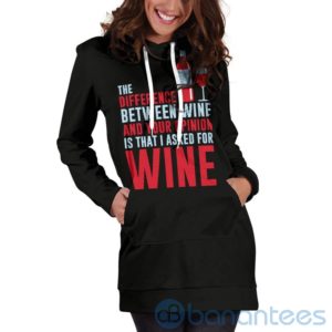 Wine and Your Opinion Hoodie Dress For Women Product Photo