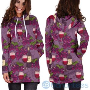Wine Grapes Hoodie Dress For Women Product Photo