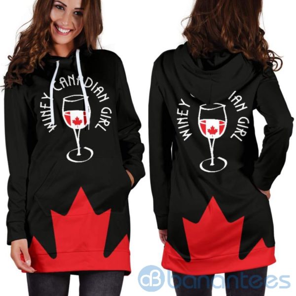 Winey Canadian Girl Hoodie Dress For Women Product Photo