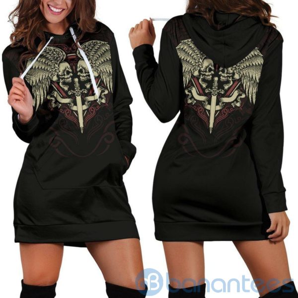 Winged Skull Best Gift Hoodie Dress For Women Product Photo