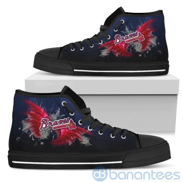 Wings Pattern And Logo Of Atlanta Braves High Top Shoes Product Photo